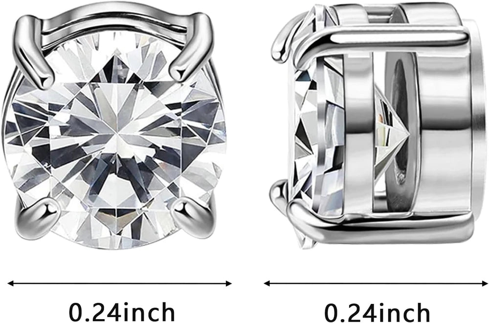 Magnetic Cubic Zirconia Stud Earrings