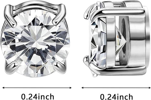 Magnetic Cubic Zirconia Stud Earrings