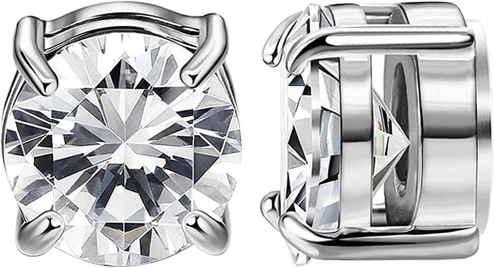 Magnetic Cubic Zirconia Stud Earrings