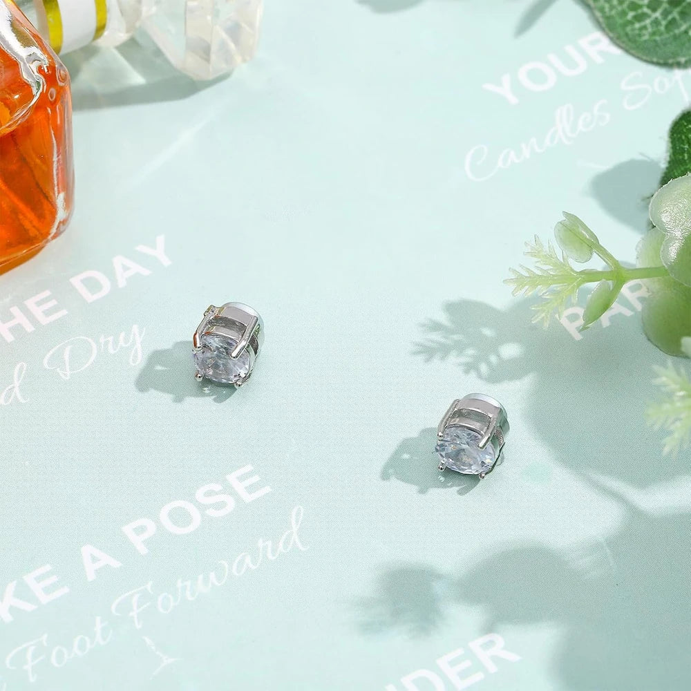 Magnetic Cubic Zirconia Stud Earrings