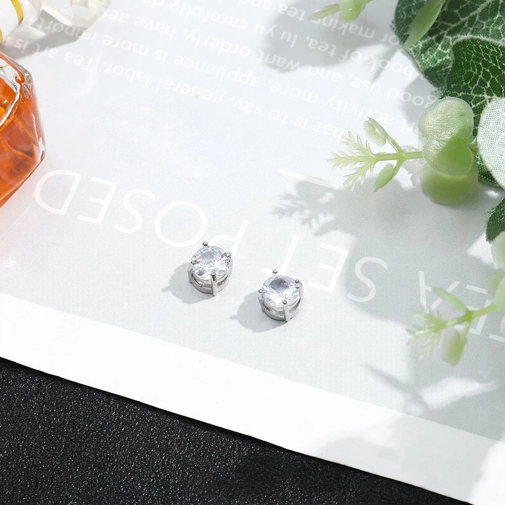 Magnetic Cubic Zirconia Stud Earrings